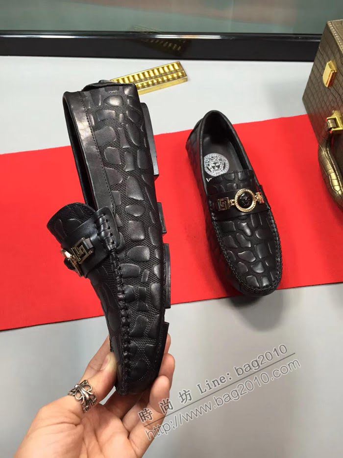 VERSACE男鞋 高端精品款 2019專櫃新款 範思哲套腳豆豆鞋  jpx1657
